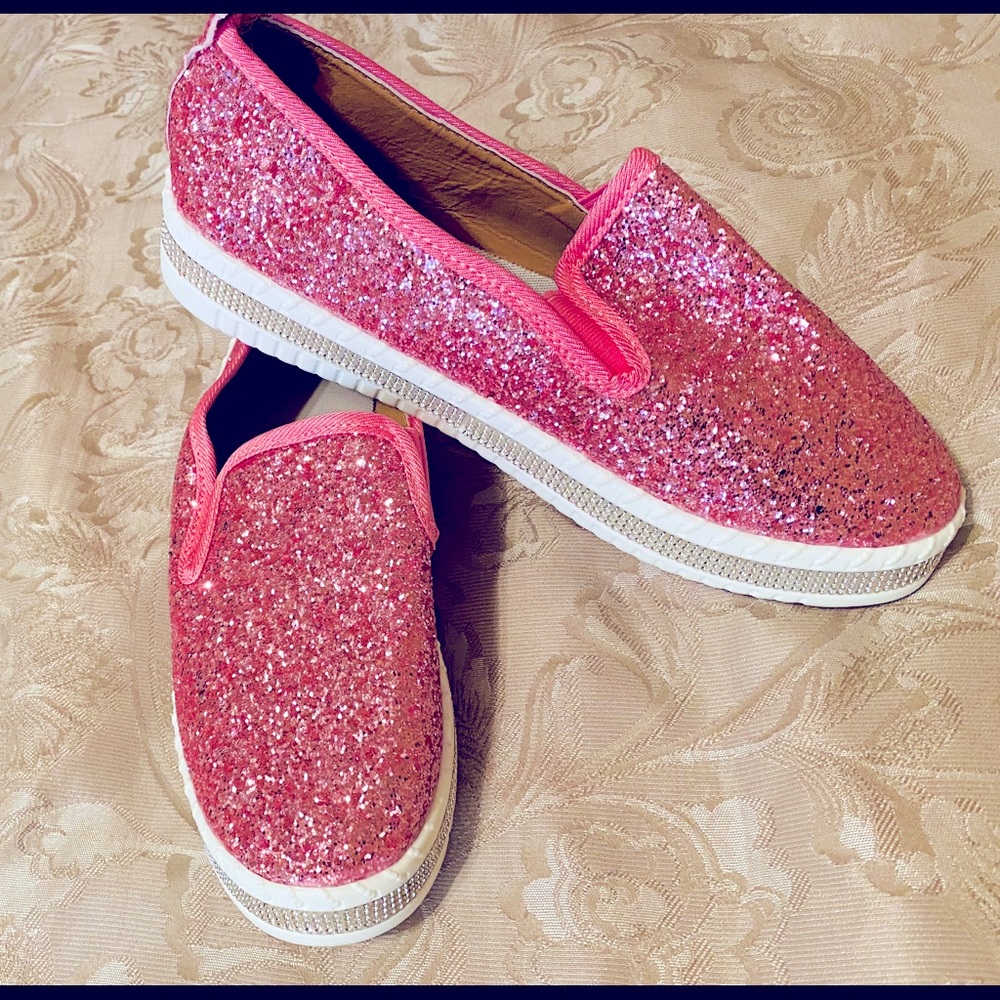 Pink sparkly sneakers